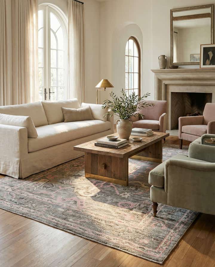 8' 4 x 9' 7 Hand Knotted Oushak Wool Rug