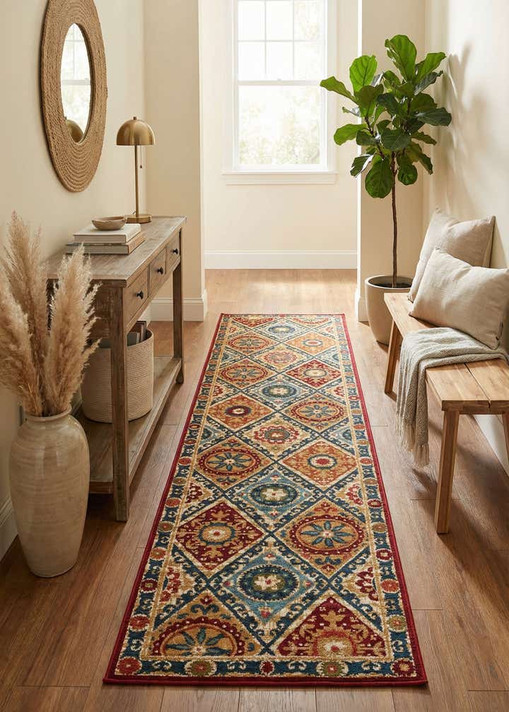 2' 7 x 12' Easy-Clean Modern Indoor / Outdoor Runner Rug