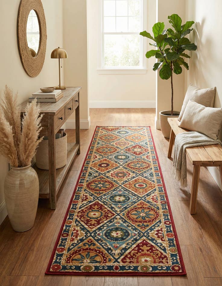 Detail image of  2' 7 x 12'  Washable Modern Indoor / Outdoor Runner Rug