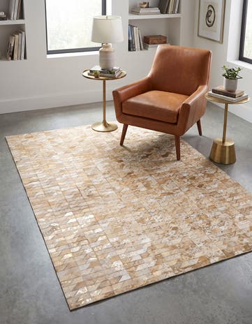 4' 8 x 6' 6 Cowhide Stocks Rug