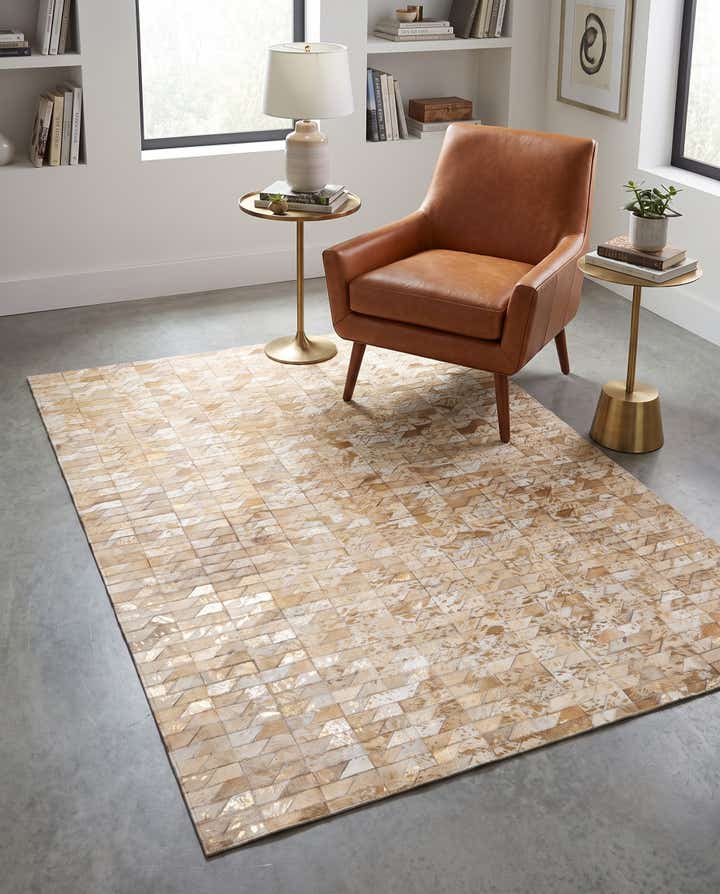 4' 8 x 6' 6 Cowhide Stocks Rug
