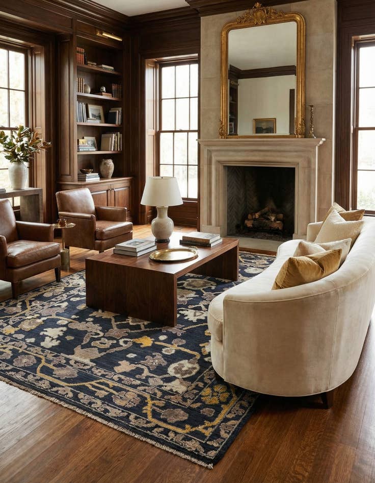 Detail image of  8' 1 x 10' 2  Hand Knotted Oushak Wool Rug