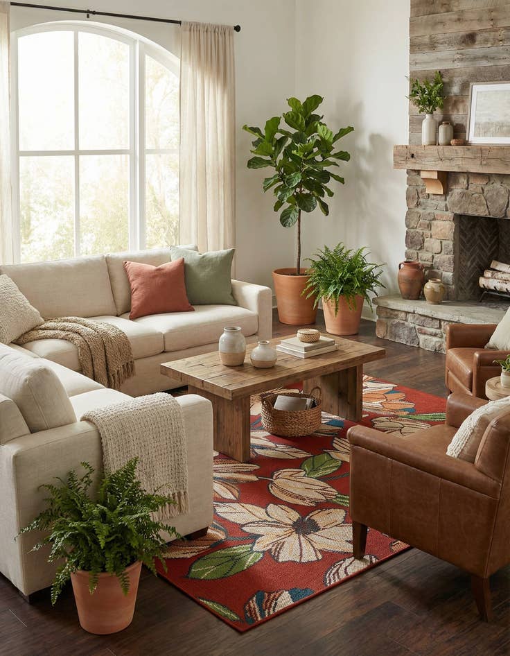 Detail image of 7' 10 x 7' 10 Easy-Clean Baja Indoor / Outdoor Square Rug