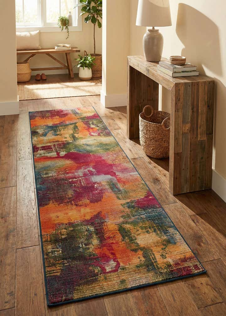 2' 7 x 9' Easy-Clean Modern Indoor / Outdoor Runner Rug