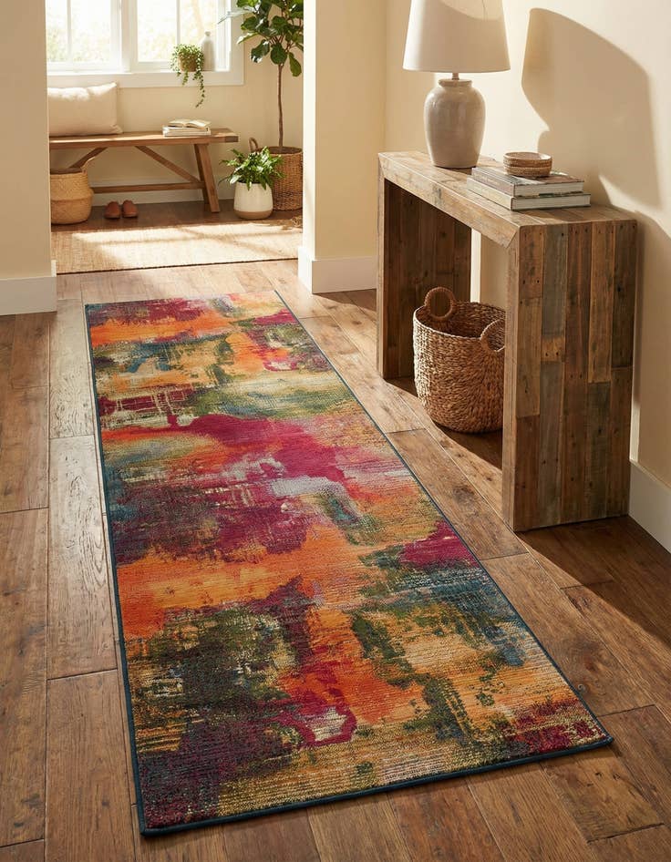 Detail image of 2' 7 x 9'  Washable Modern Indoor / Outdoor Runner Rug