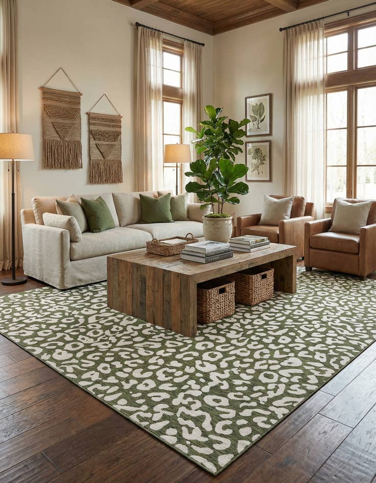 Detail image of 13' x 13' Easy-Clean Safari Indoor / Outdoor Square Rug