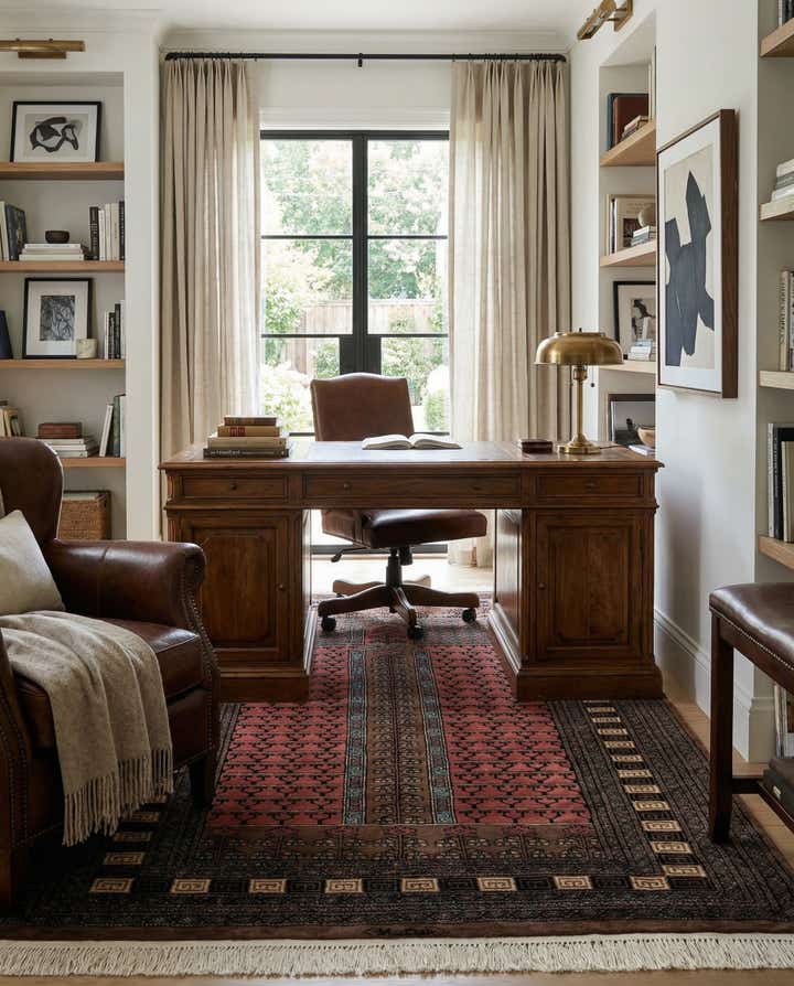 4' 4 x 6' 6 Hand Knotted Bokhara Oriental Wool Rug