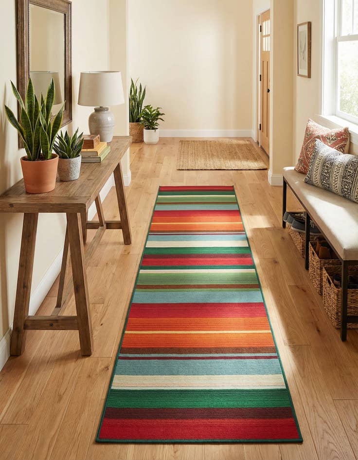 Detail image of 2' 7 x 11'  Washable Modern Indoor / Outdoor Runner Rug