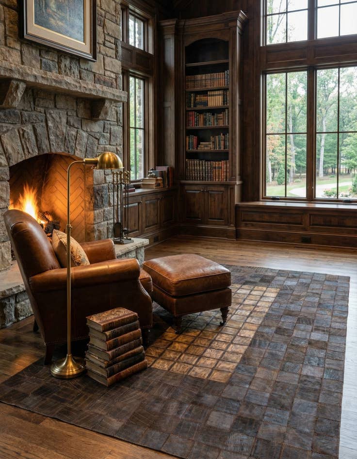 Detail image of 5' x 8' 4 Cowhide Leather Rug