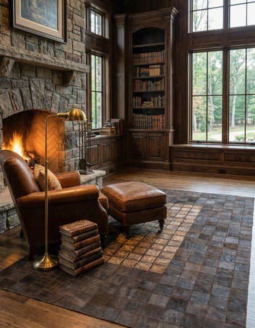 5' x 8' 4 Cowhide Leather Rug