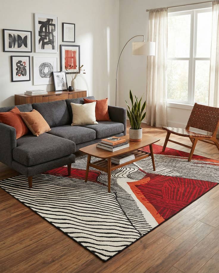 Detail image of 5' x 8' Easy-Clean Modern Indoor / Outdoor Rug