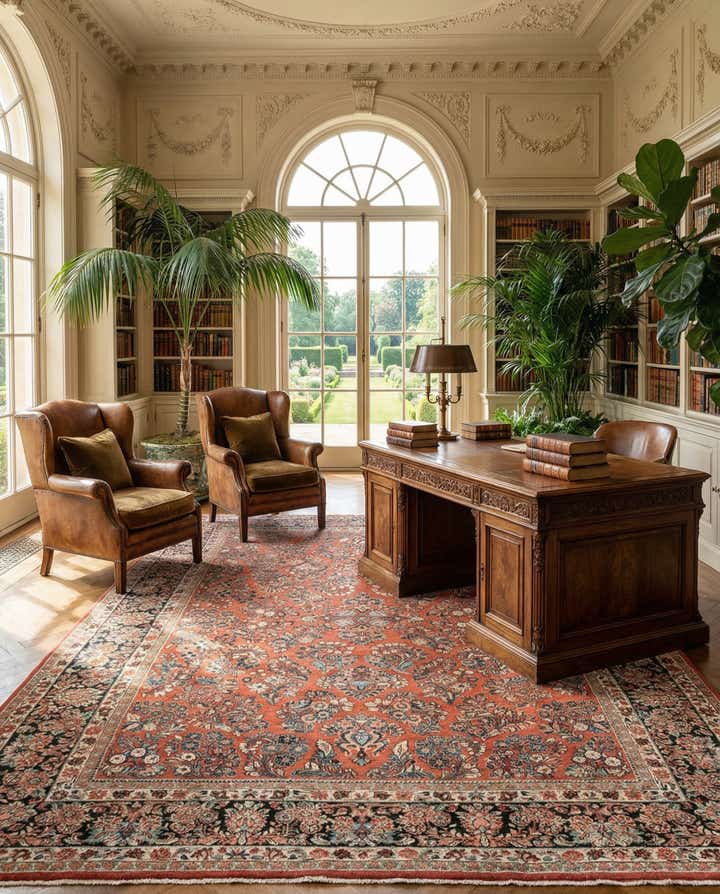 9' x 12' 2 Hand Knotted Sarough Rug