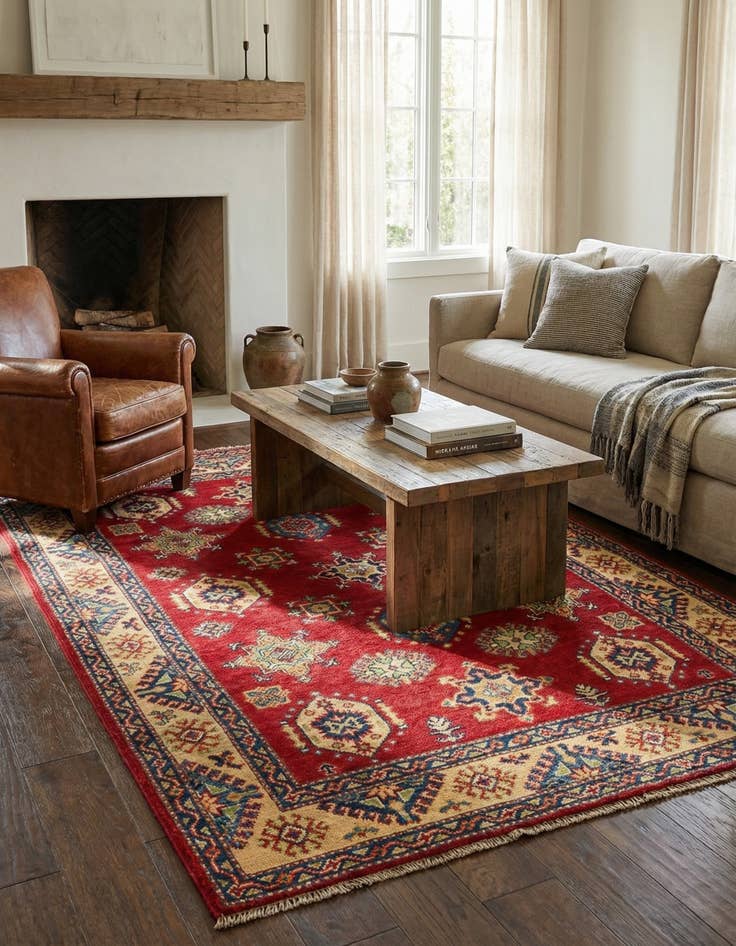 Detail image of 4' x 6'  Hand Knotted Kazak Rug