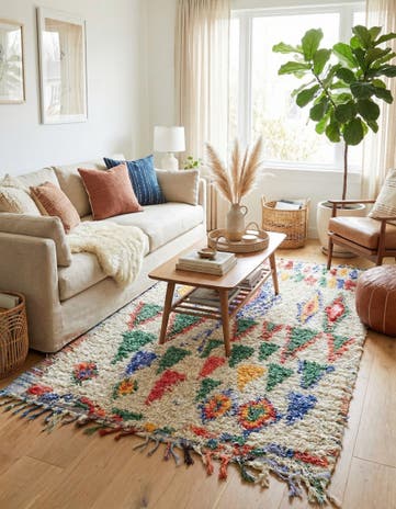 5' x 8' Hand Knotted Moroccan Wool Rug