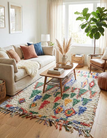 5' x 8' Hand Knotted Moroccan Wool Rug
