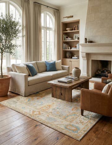 6' 8 x 9' 9 Hand Knotted Oushak Rug