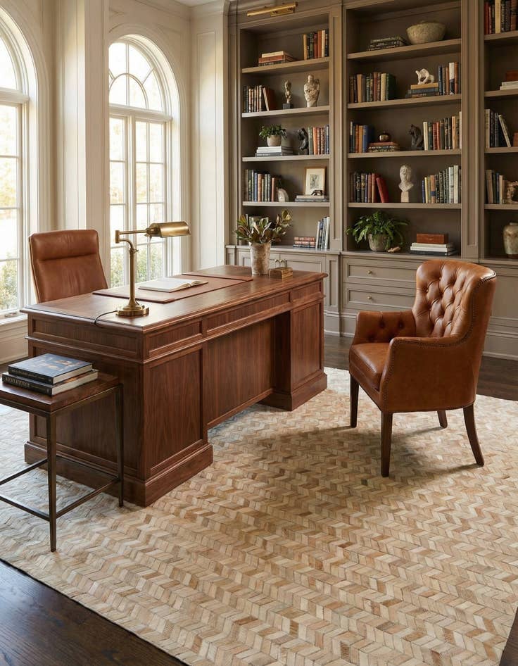 Detail image of 6' 8 x 9' 8 Cowhide Stocks Rug