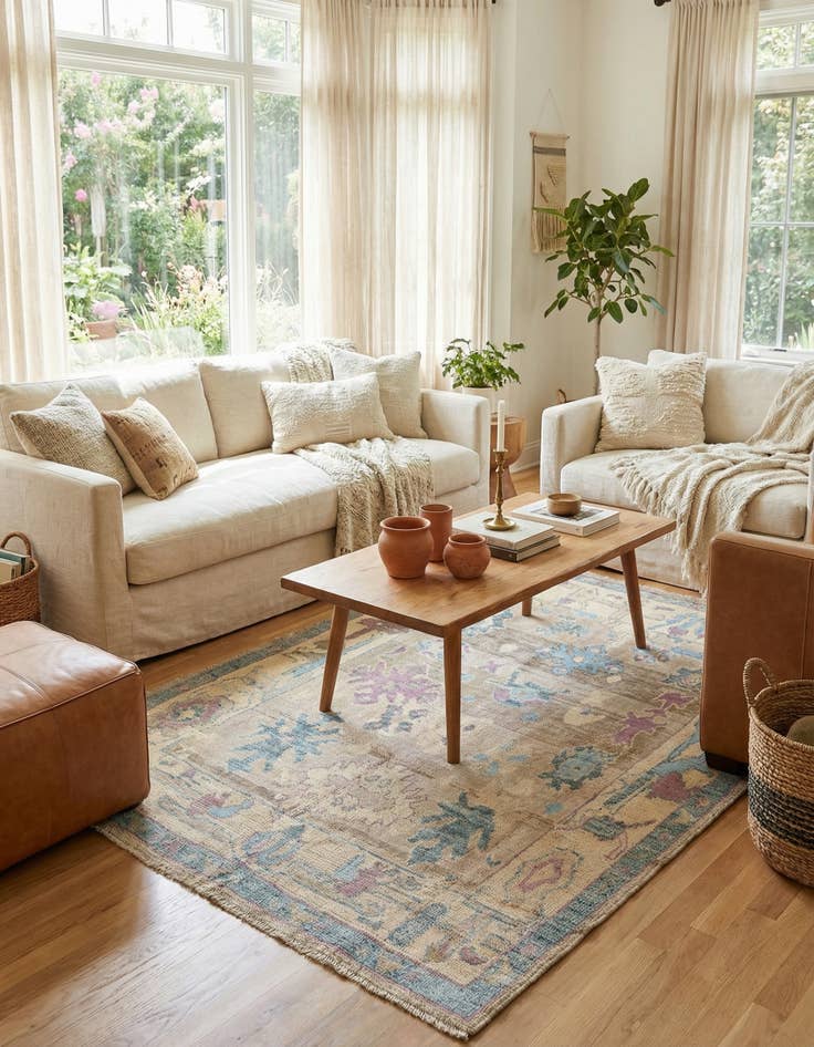 Detail image of 5' 5 x 7' 1  Hand Knotted Moroccan Wool Rug