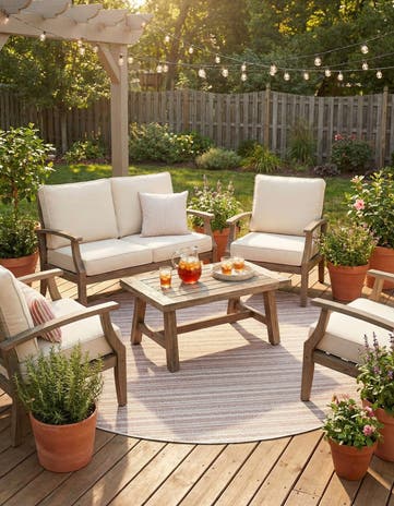 7' 10 x 7' 10 Easy-Clean Ribbon Indoor / Outdoor Round Rug