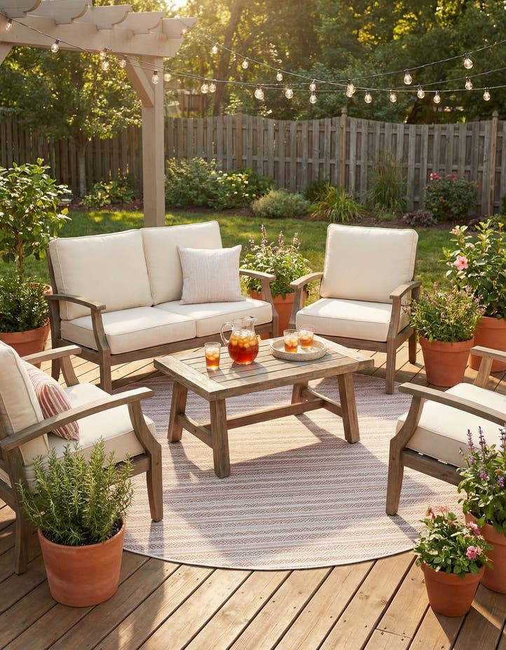 7' 10 x 7' 10 Easy-Clean Ribbon Indoor / Outdoor...