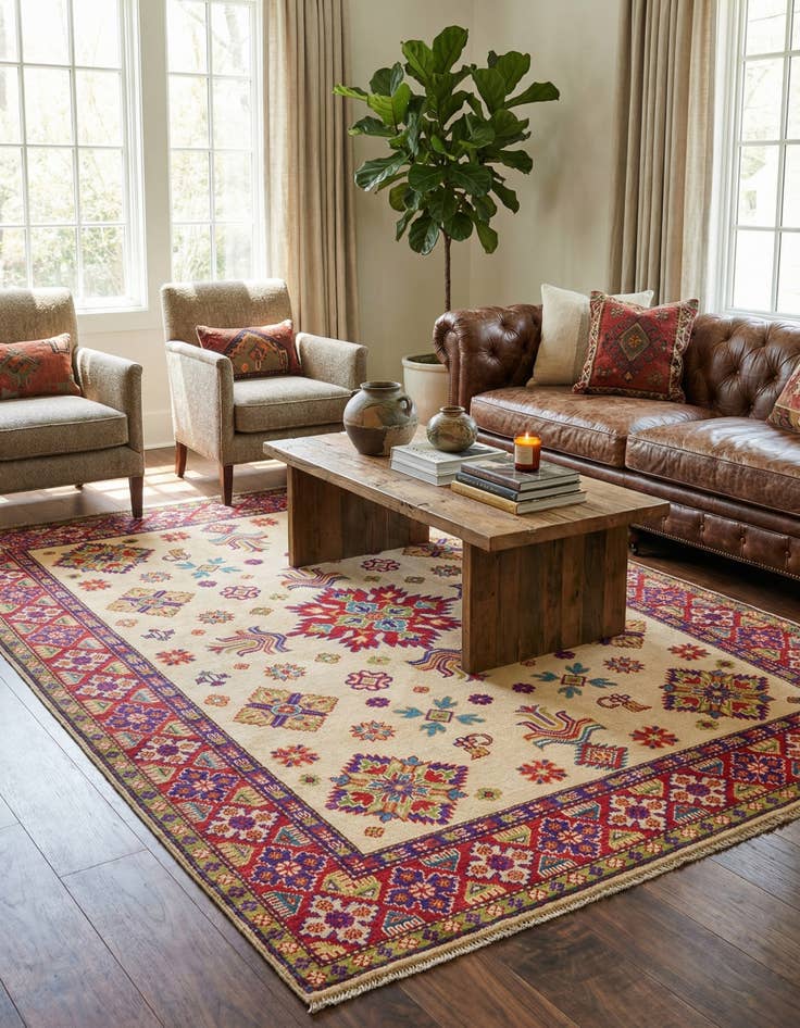 Detail image of 5' x 6' 10  Hand Knotted Kazak Rug