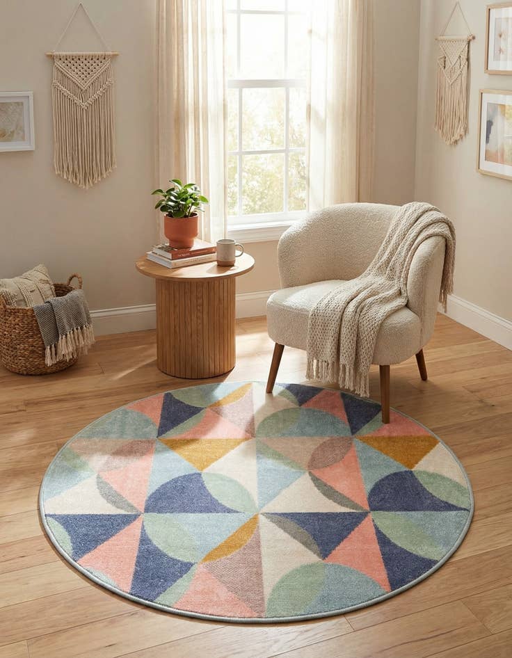 Detail image of 3' 3 x 3' 3 Lotus Round Rug