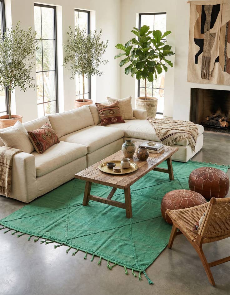 Detail image of 7' 7 x 10' 10  Hand Knotted Moroccan Wool Rug