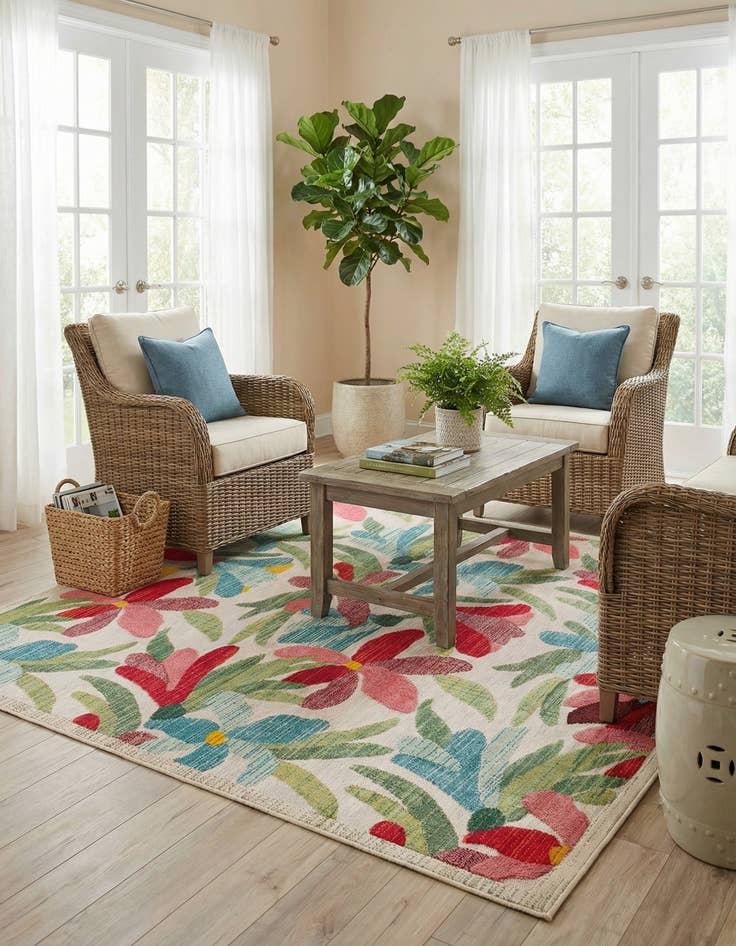 Detail image of  10' x 10'  Washable Casablanca Indoor / Outdoor Square Rug