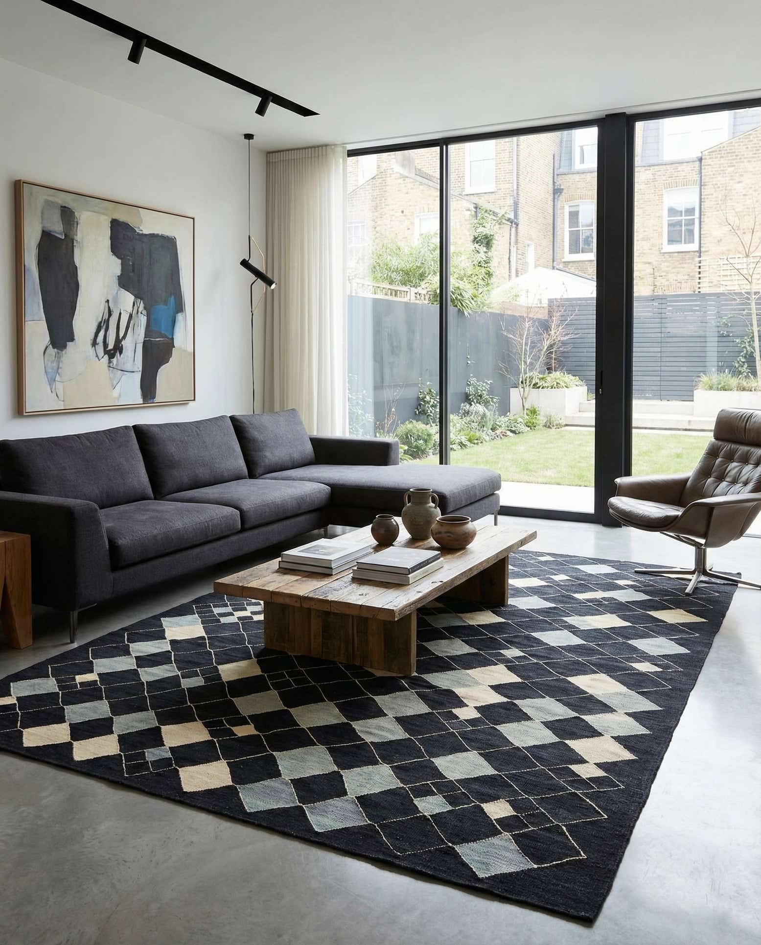 6' 10 x 9' 7 Hand Woven Kilim Modern Wool Rug