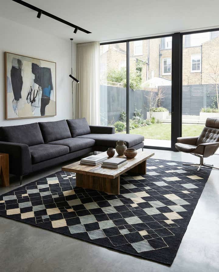 6' 10 x 9' 7 Hand Woven Kilim Modern Wool Rug