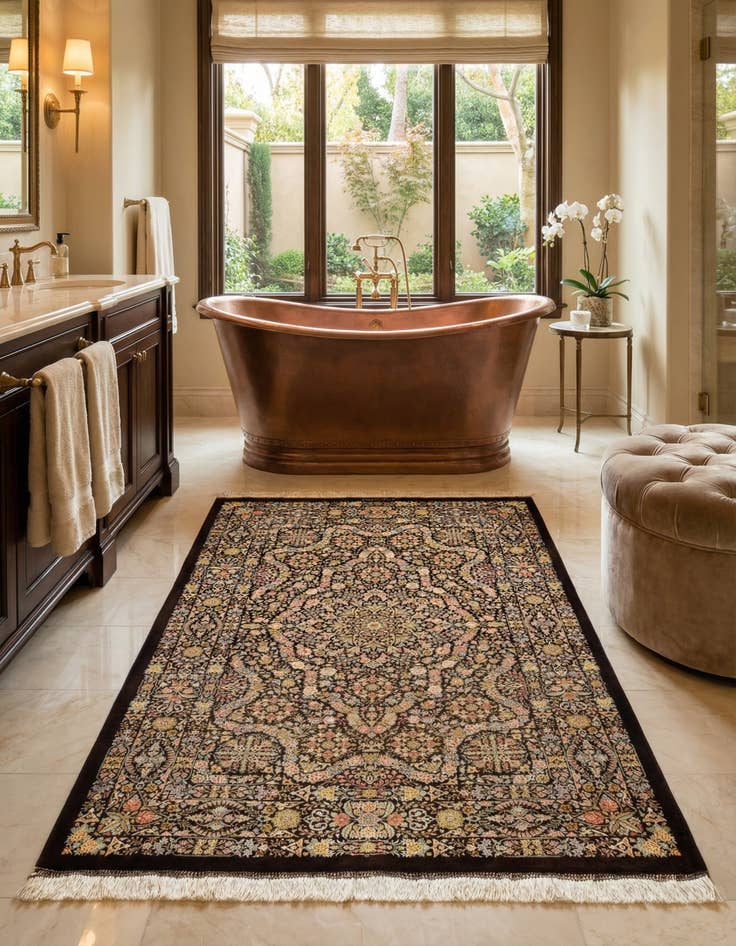 Detail image of 3' 4 x 5' 1 Ghom Silk Rug