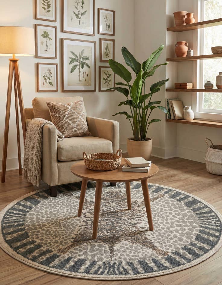 Detail image of 3' x 3' Safari Round Rug