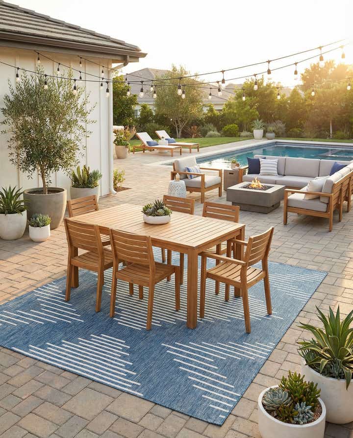 10' x 13' Easy-Clean Modern Indoor / Outdoor Rug