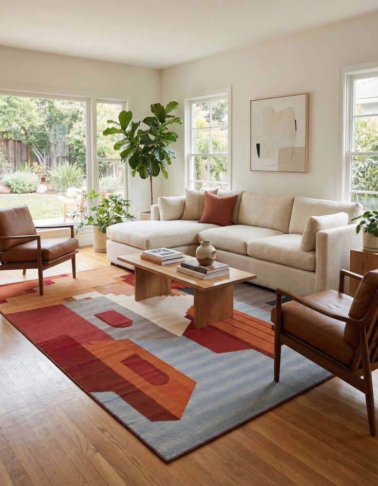 Detail image of  10' x 14'  Washable Modern Indoor / Outdoor Rug