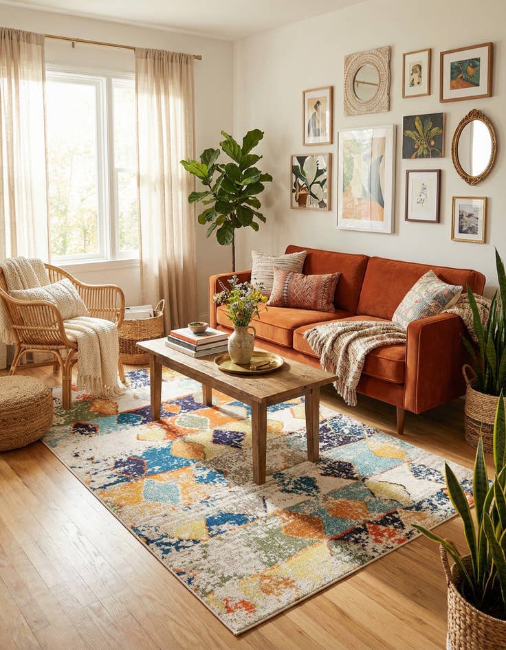 Detail image of 5' 3 x 8'  Washable Vivid Rug