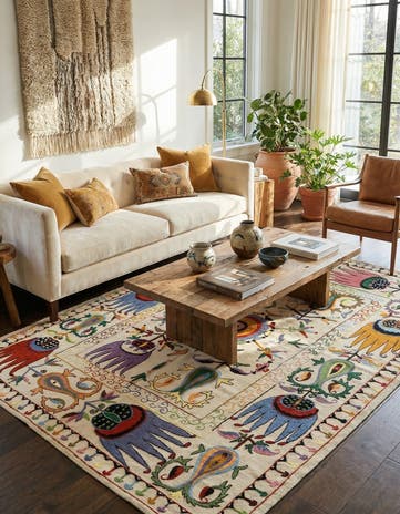 4' 10 x 6' 5 Hand Knotted Marok Kilim Rug