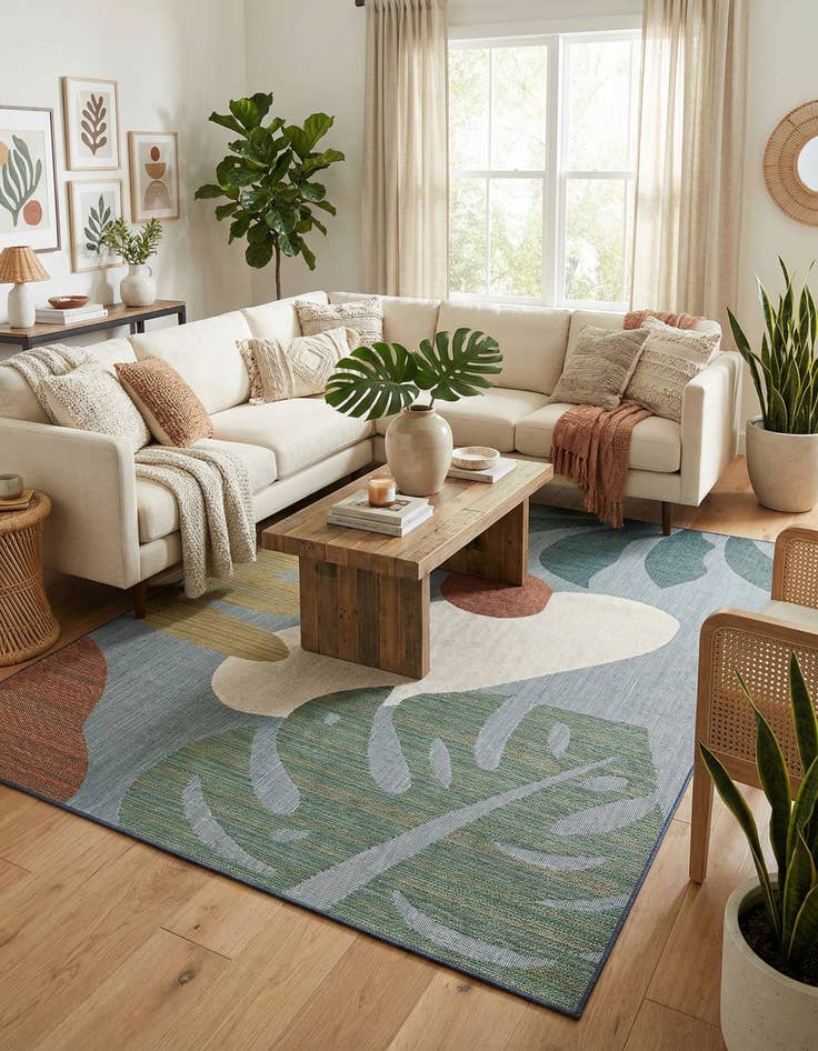 Detail image of  9' x 12'  Washable Baja Indoor / Outdoor Rug