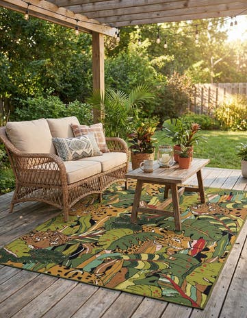 4' x 6' Easy-Clean Botanical Indoor / Outdoor Rug