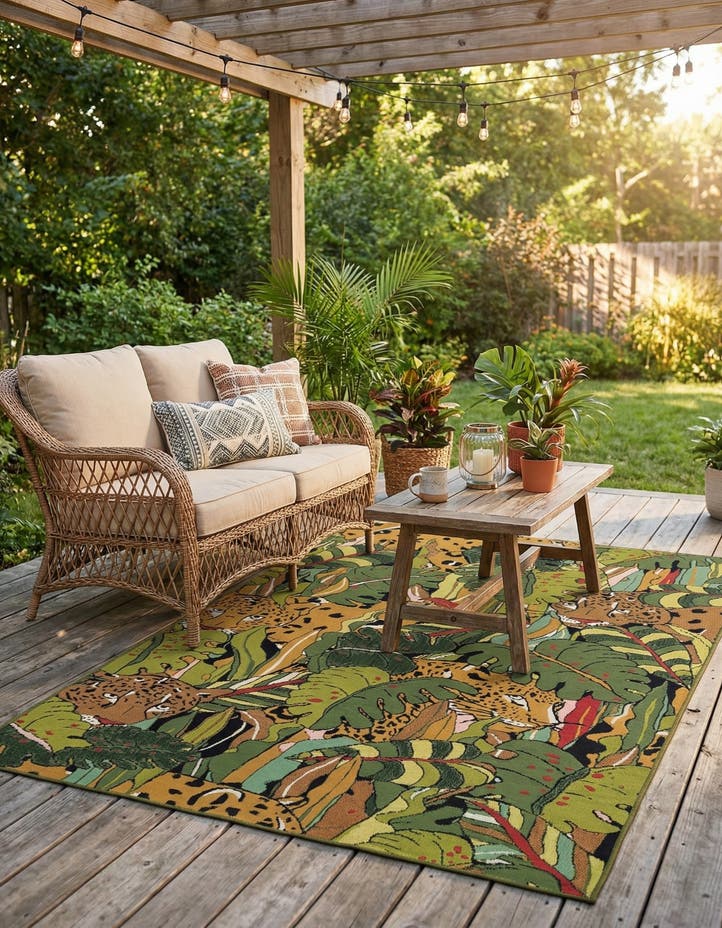 4' x 6' Easy-Clean Botanical Indoor / Outd...