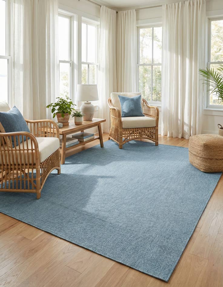 Detail image of 6' x 9'  Washable Solid Indoor / Outdoor Rug
