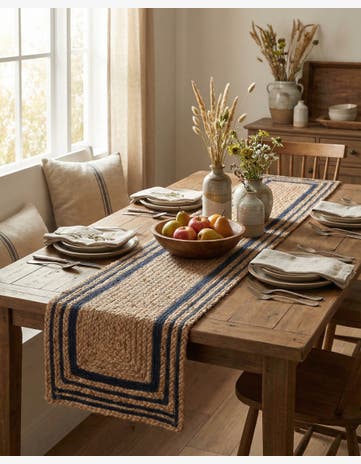 1' 2 x 5' 1 Handmade Braided Jute Table Runner Rug