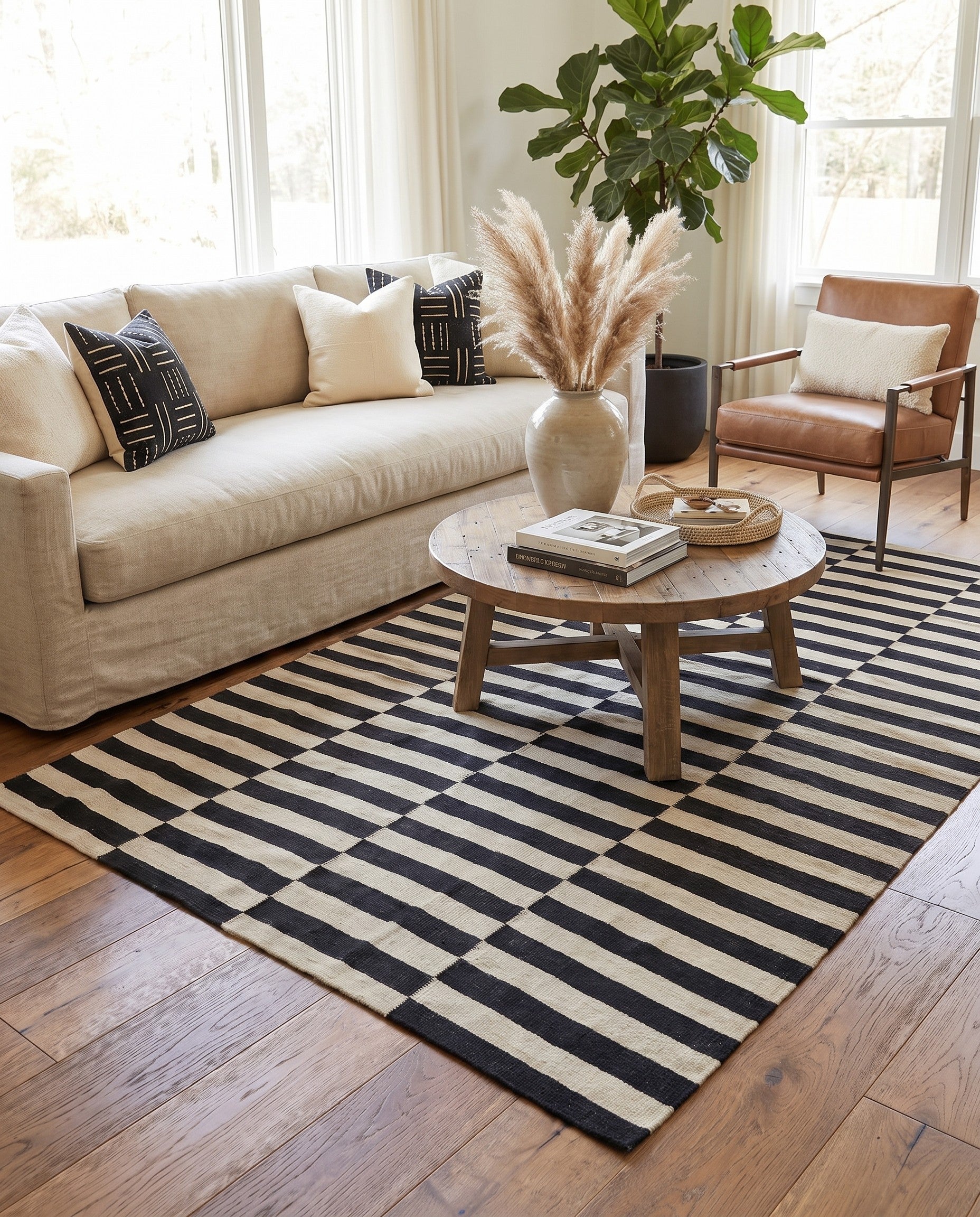 4' 3 x 6' Hand Woven Kilim Modern Wool Rug