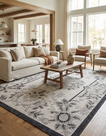 Ivory Eco Traditional Rug
