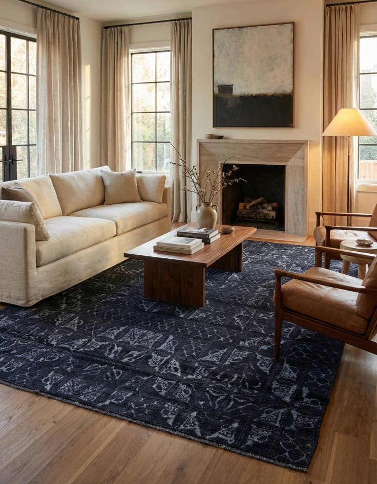 Detail image of 7' 8 x 10'  Hand Knotted Darya Wool Rug