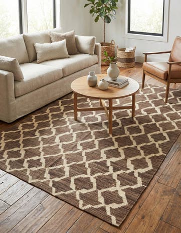 4' 2 x 6' 1 Hand Woven Kilim Modern Wool Rug