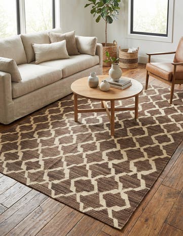 4' 2 x 6' 1 Hand Woven Kilim Modern Wool Rug