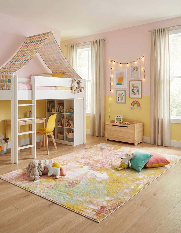 Detail image of 5' 3 x 8' Abstract Whimsy Kids Rug