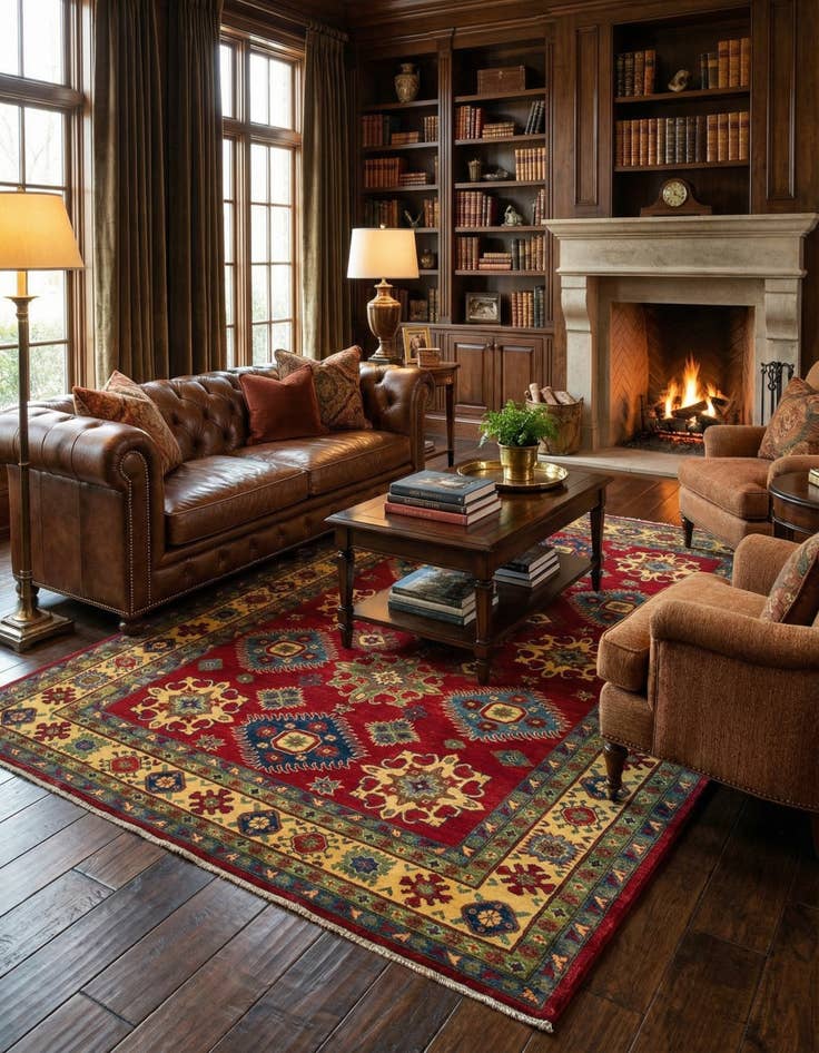 Detail image of  6' 7 x 8' 9  Hand Knotted Kazak Rug