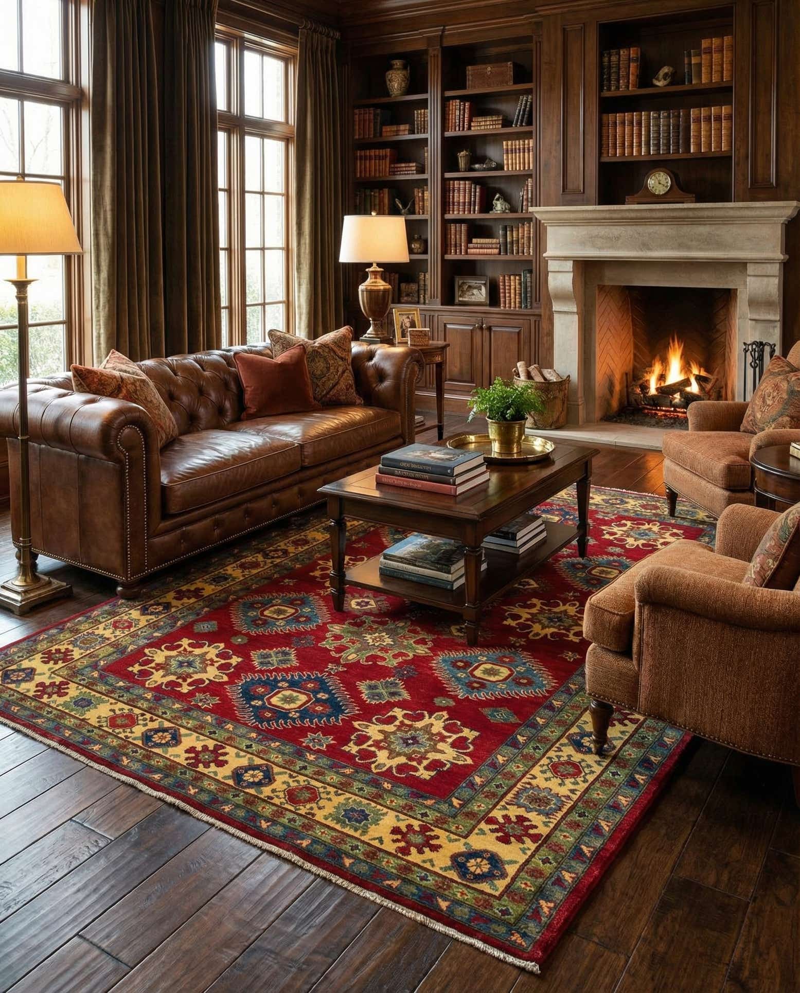 6' 7 x 8' 9 Hand Knotted Kazak Rug