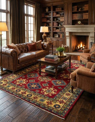 6' 7 x 8' 9 Hand Knotted Kazak Rug